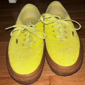 Vans neon yellow glitter tennis shoes